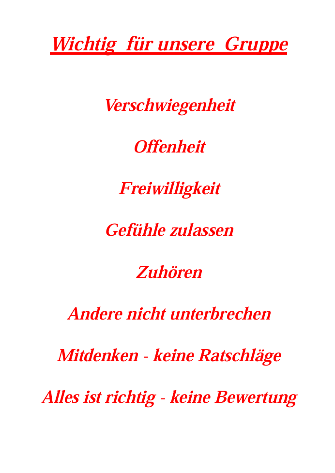 Regeln zum Aufhängen